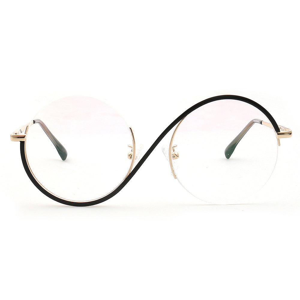fashionable round half rim glasses frames for women