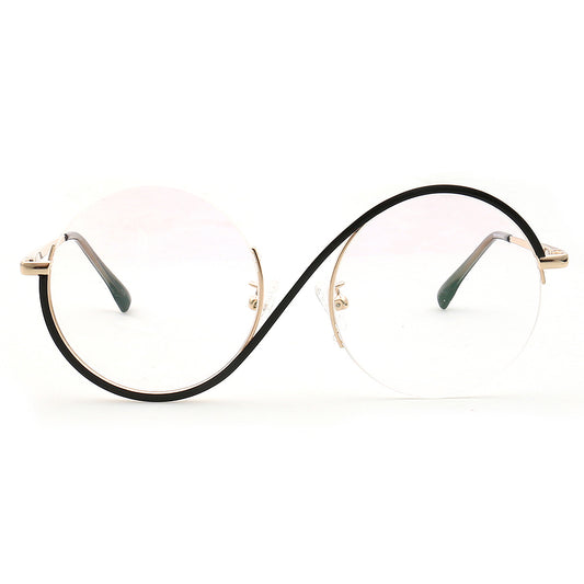 fashionable round half rim glasses frames for women
