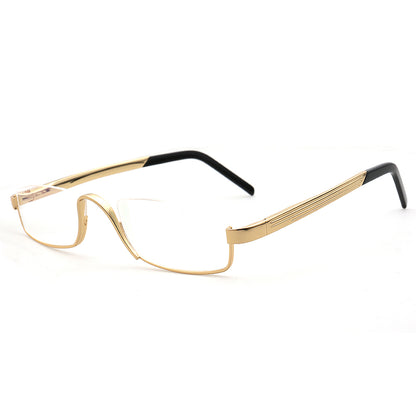 Benedict | Vintage Rectangle Half Rim Reading Glasses Anti Blue Light