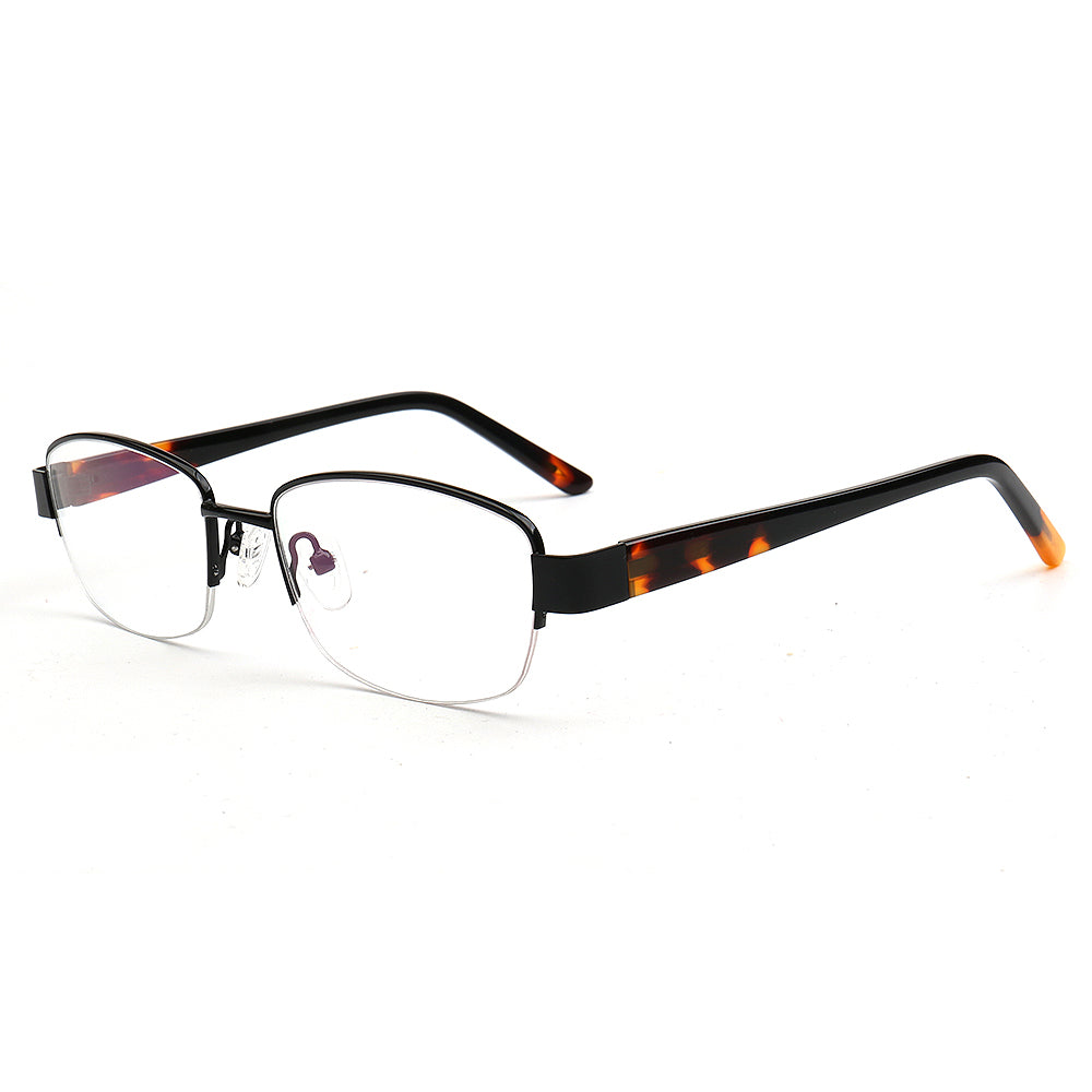 black tortoise half rim glasses frames for women