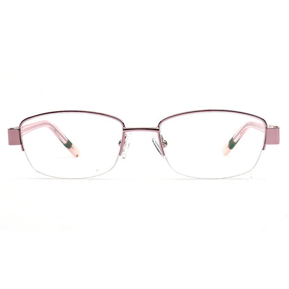 pink half rim eyeglass frames for women