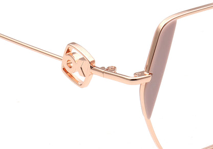 Harriet | Montures de lunettes géométriques en métal doré pour femme