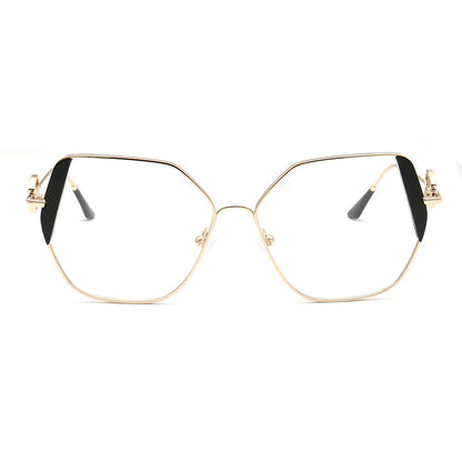 Harriet | Montures de lunettes géométriques en métal doré pour femme