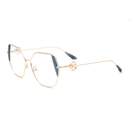 Harriet | Montures de lunettes géométriques en métal doré pour femme