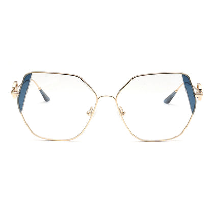 Harriet | Montures de lunettes géométriques en métal doré pour femme