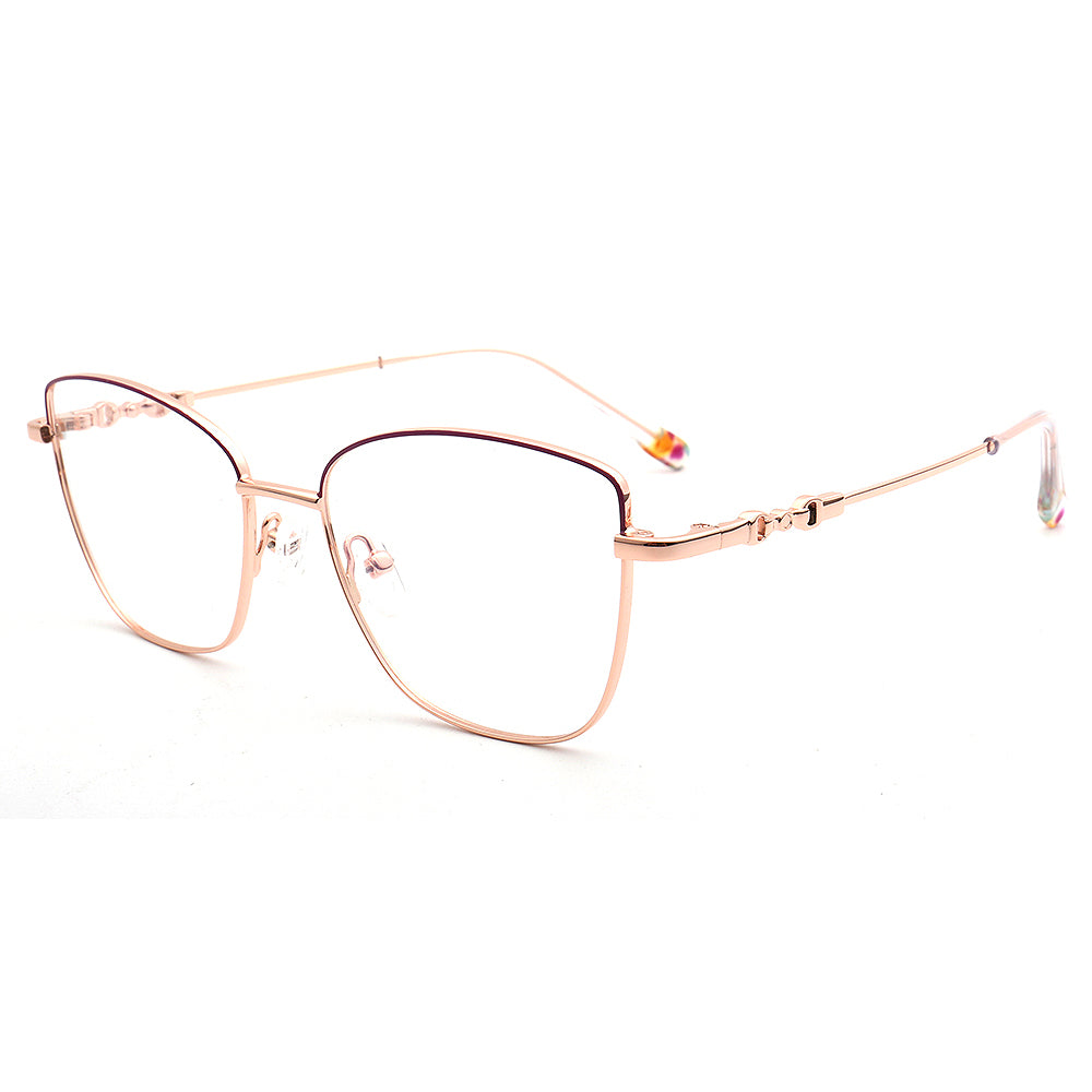 womens rose gold metal eyewear bendable
