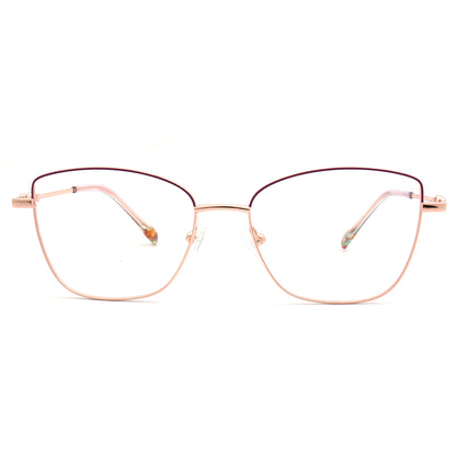 Nova Womens Flexible Memory Metal Eyeglasses Classic Cat Eye