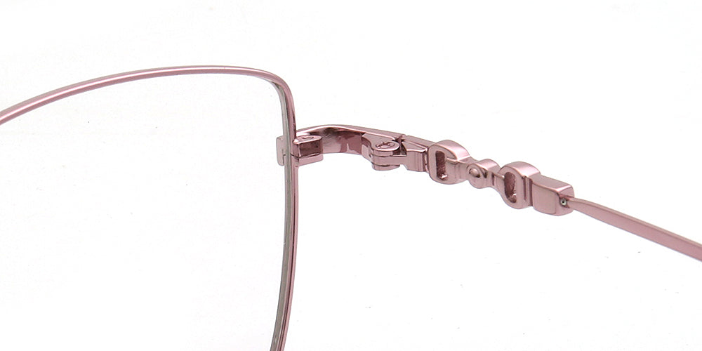 hinges of pink metal women spectacles frames 