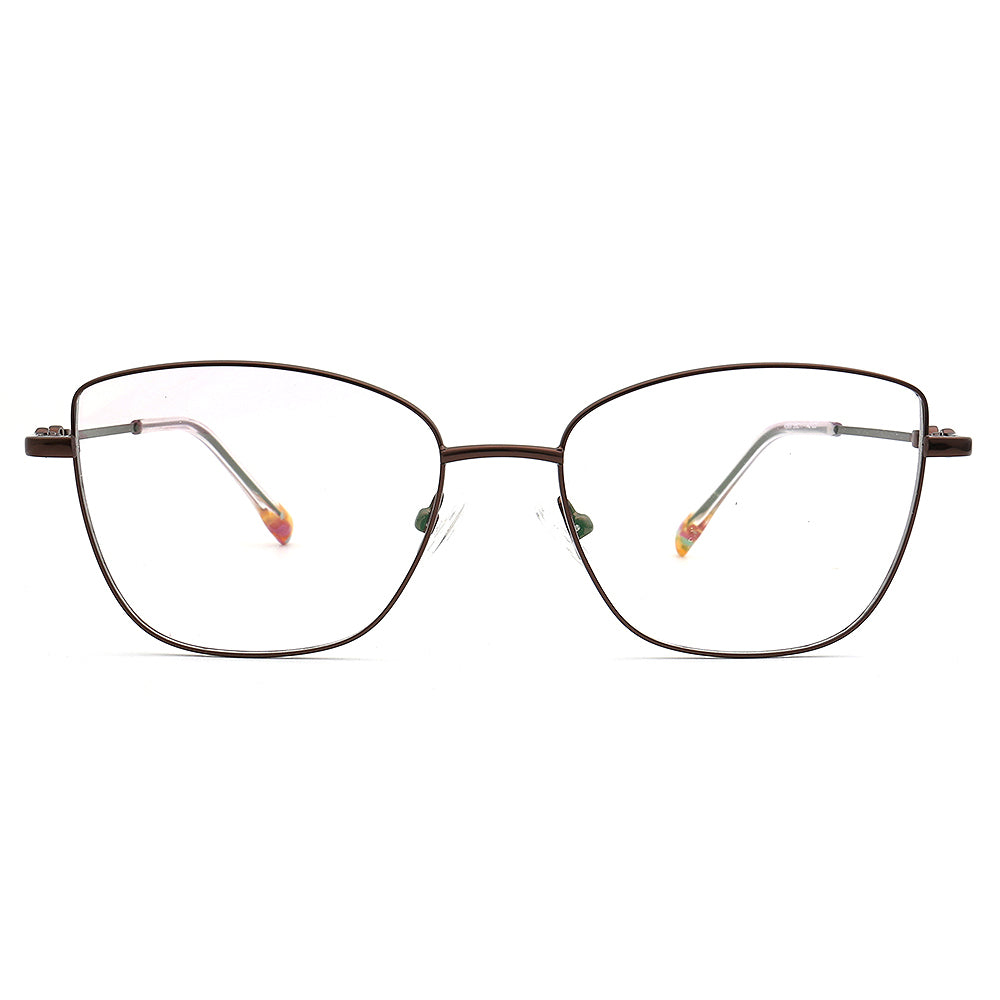 brown metal glasses frames flexible 