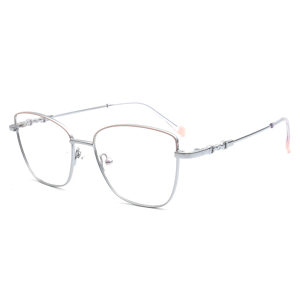 cat eye silver eyeglasses frames for women