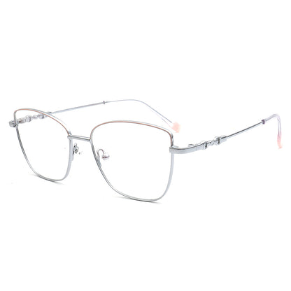 cat eye silver eyeglasses frames for women
