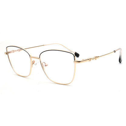 cat eye gold spectacles for women flexible 