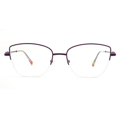 semi rimless cat eye glasses frames womens brown