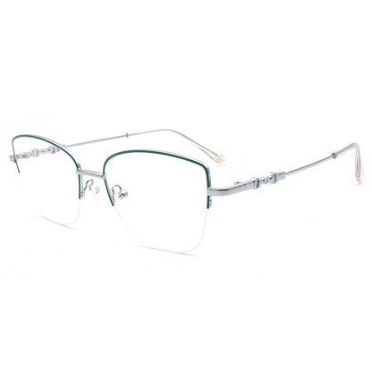 half rim cat eye women bendable metal eyewear frames