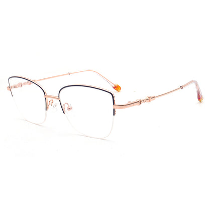 rose gold cat eye metal eyeglass frames for women