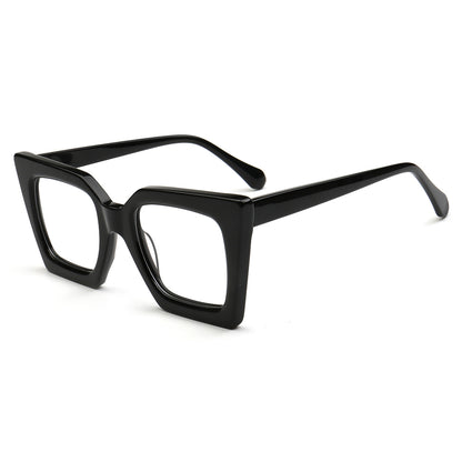 Black square-framed glasses on a white background