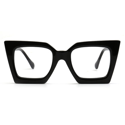 square Black cat-eye glasses on a white background