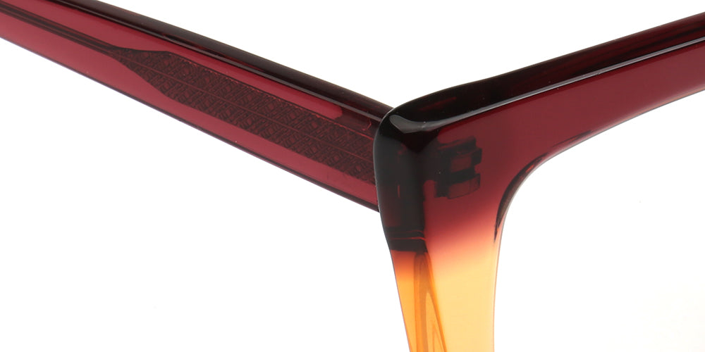 Close-up of the temple of the glasses frames