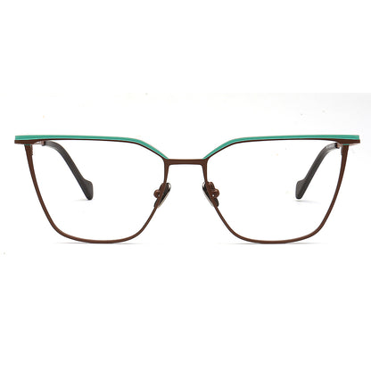 black green titanium eyeglasses frames cat eye