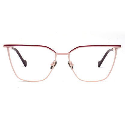 peach red titanium glasses frames womens cat eye