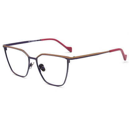 black yellow titanium cat eye eyewear for women