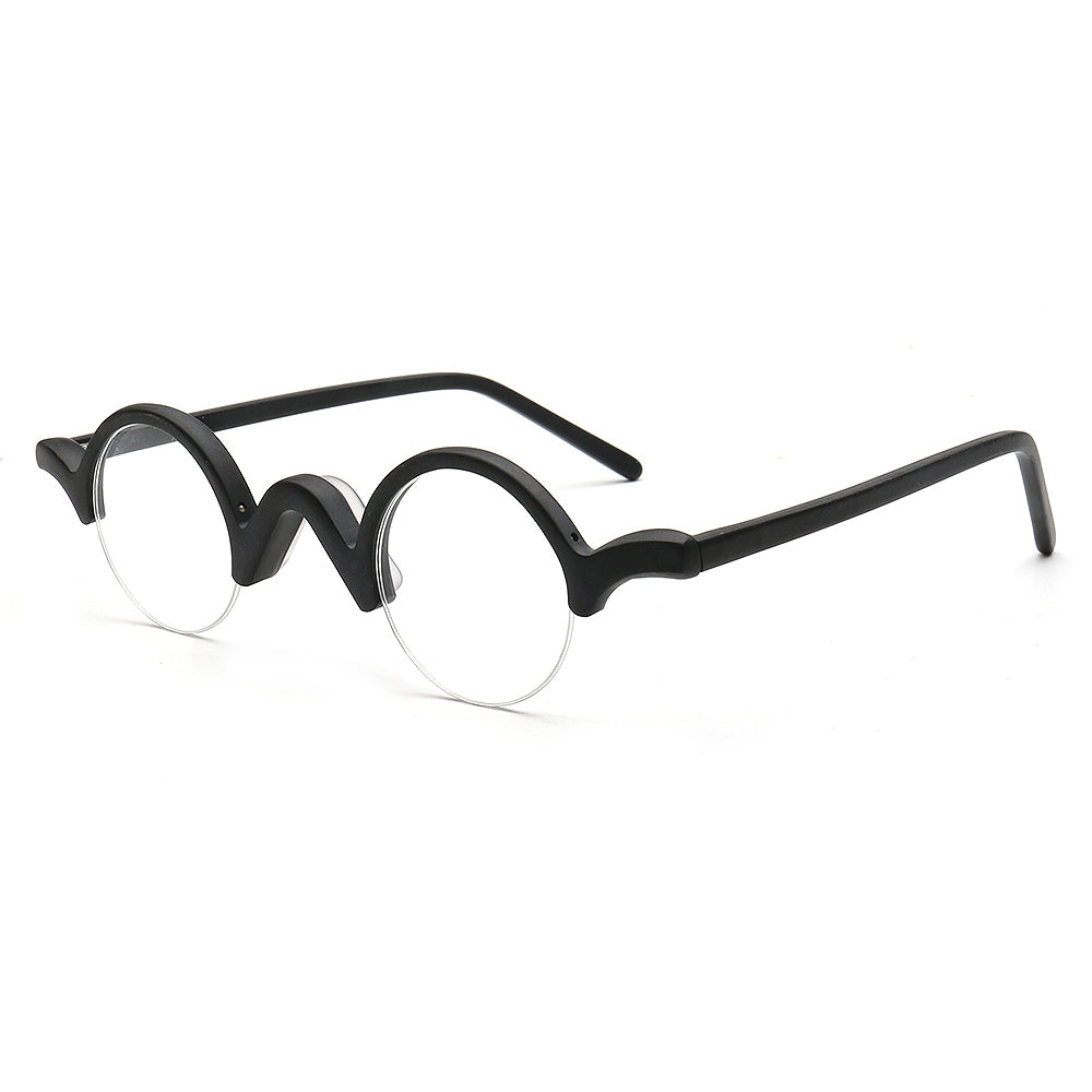 half rim mens black small round eyeglasses frames vintage
