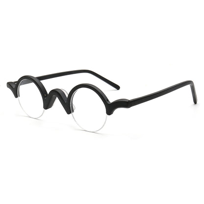 half rim mens black small round eyeglasses frames vintage