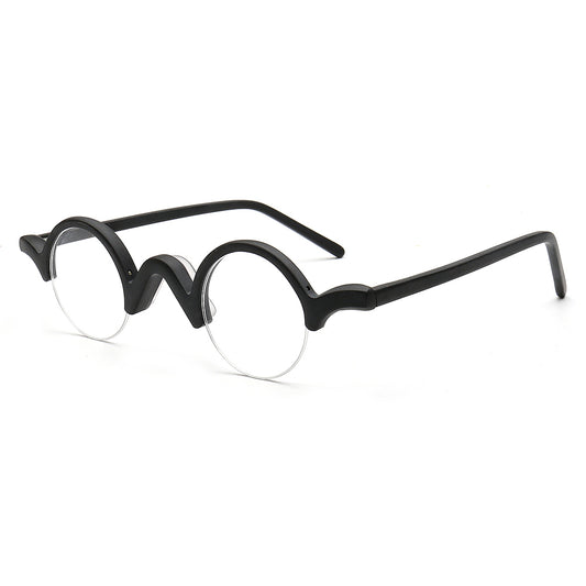 half rim mens black small round eyeglasses frames vintage