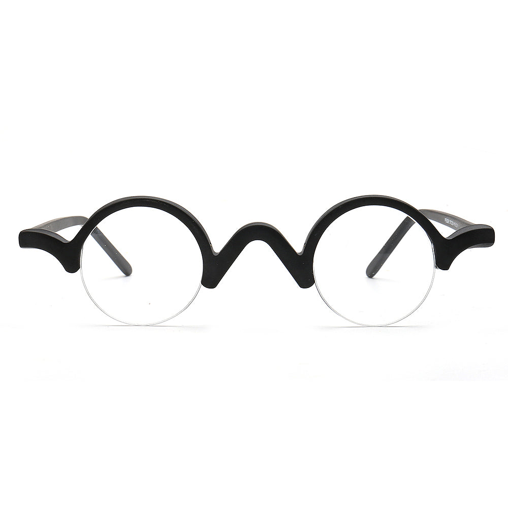 round black eyewear half rim
