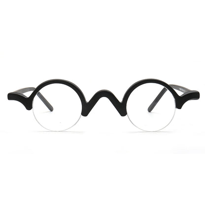 round black eyewear half rim