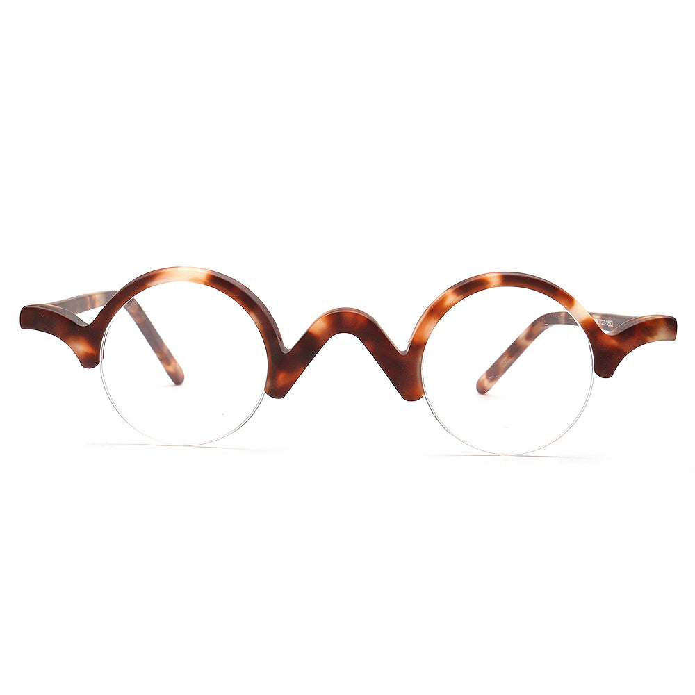 semi rimless tortoise glasses frames retro