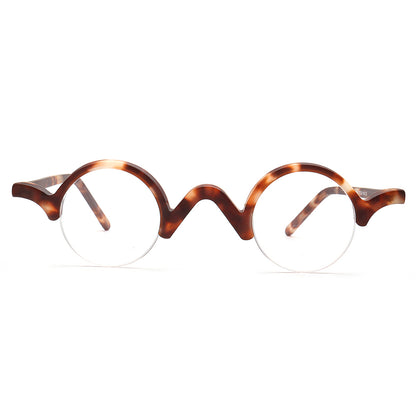semi rimless tortoise glasses frames retro