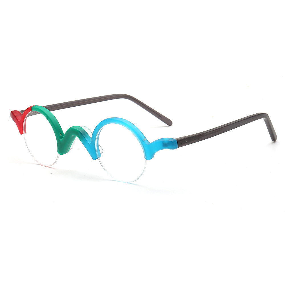 green blue fashionable eyeglasses frames trendy