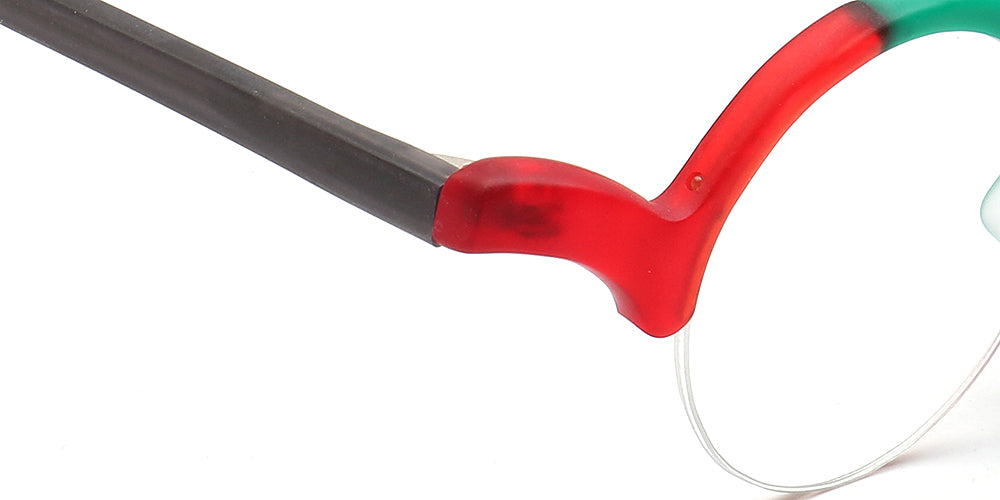 temple of half rim round eyewear