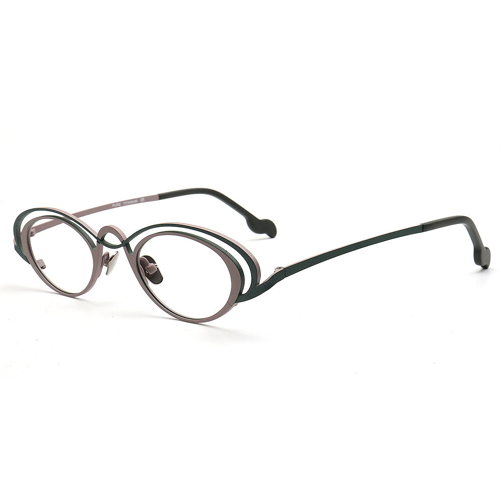 Burke | Funky Titanium Oval Glasses Frames