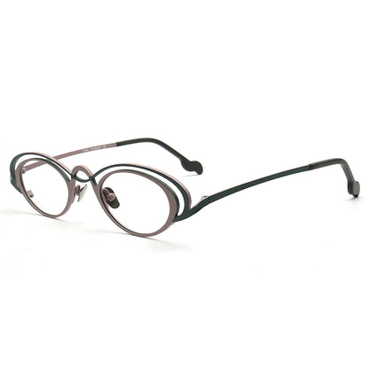 Burke | Funky Titanium Oval Glasses Frames