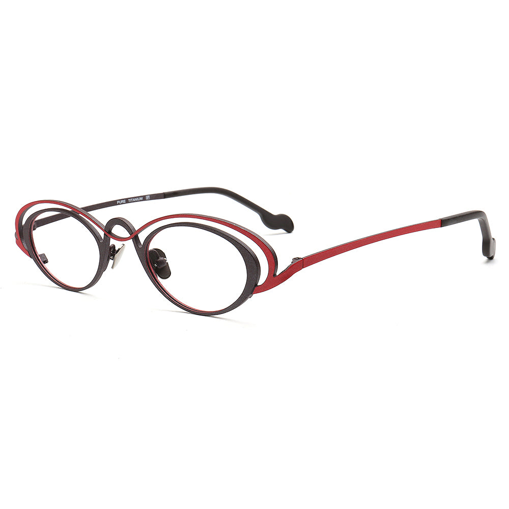 Burke | Funky Titanium Oval Glasses Frames