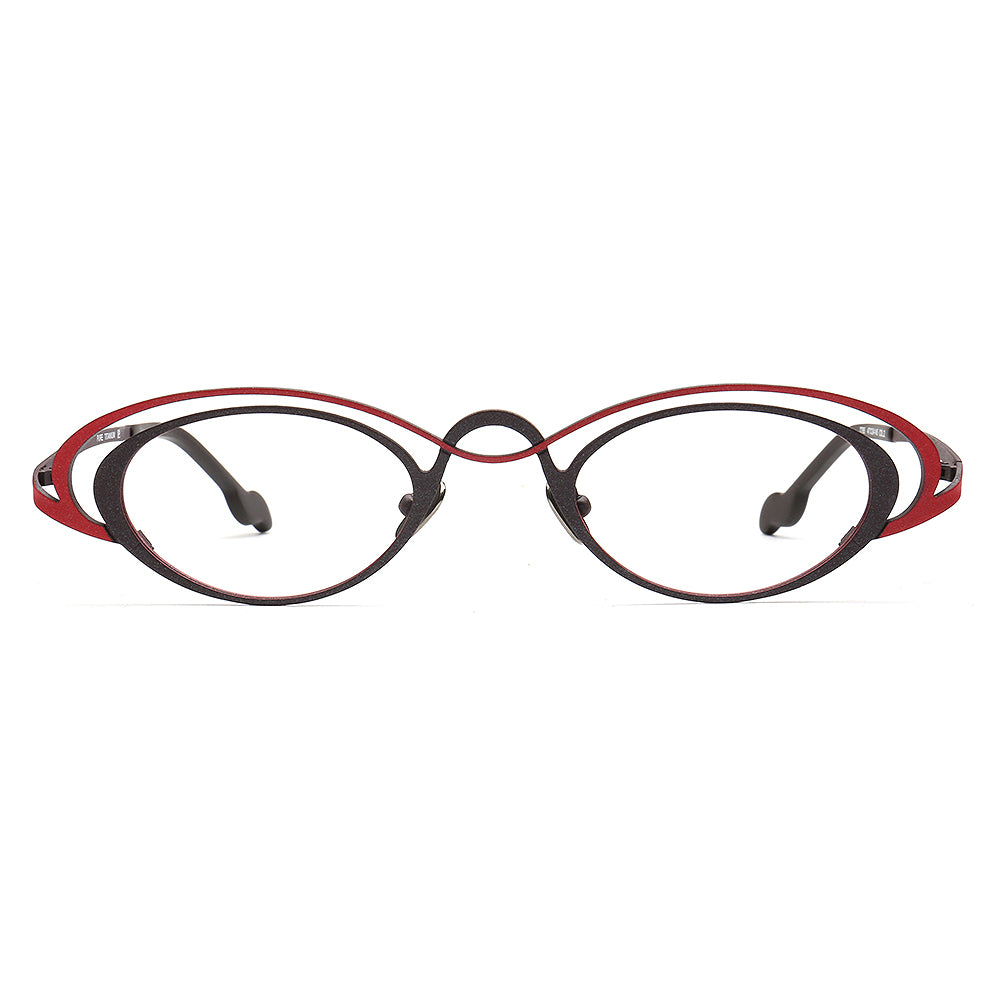 Burke | Funky Titanium Oval Glasses Frames