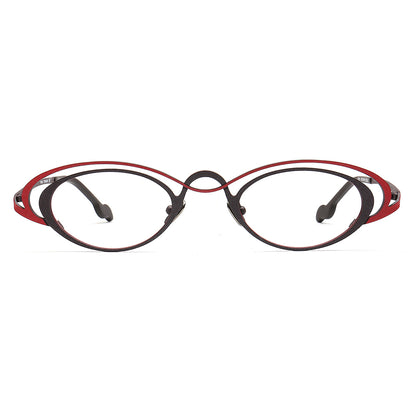 Burke | Funky Titanium Oval Glasses Frames