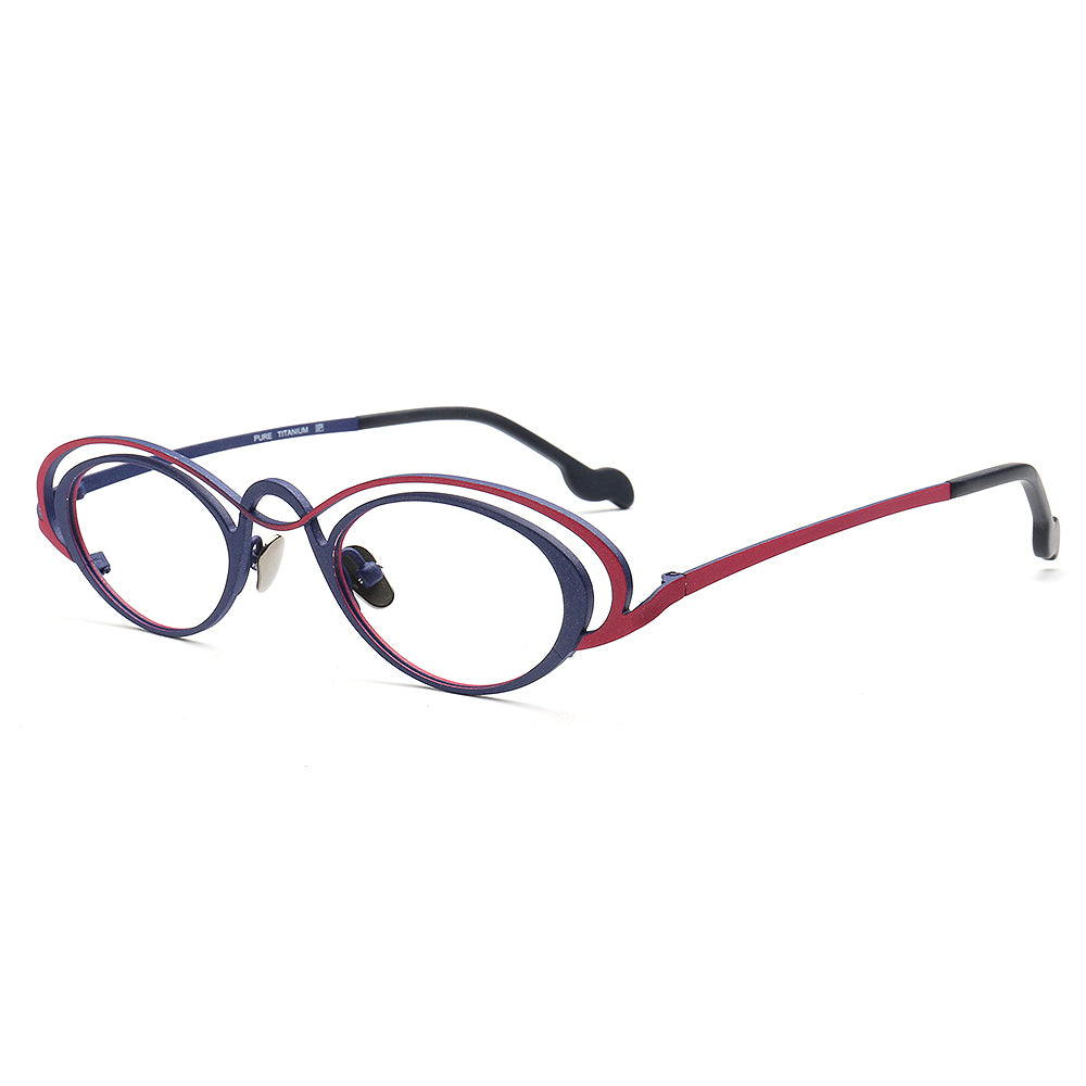 Burke | Funky Titanium Oval Glasses Frames