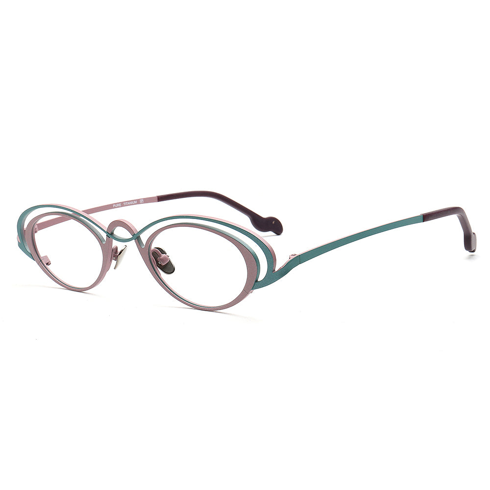 Burke | Funky Titanium Oval Glasses Frames