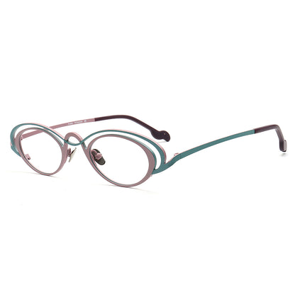 Burke | Funky Titanium Oval Glasses Frames