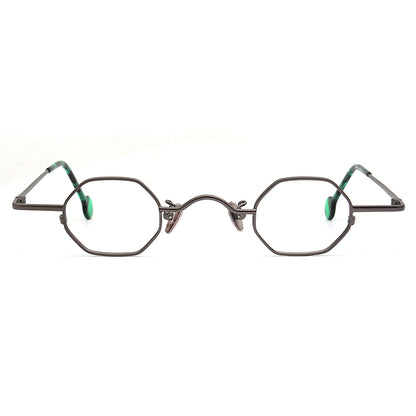 gunmetal geometric metal eyewear frames