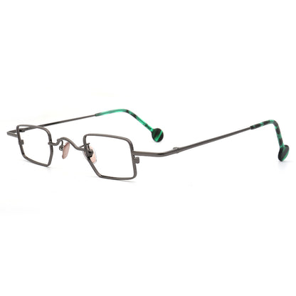 small rectangle metal glasses frames retro