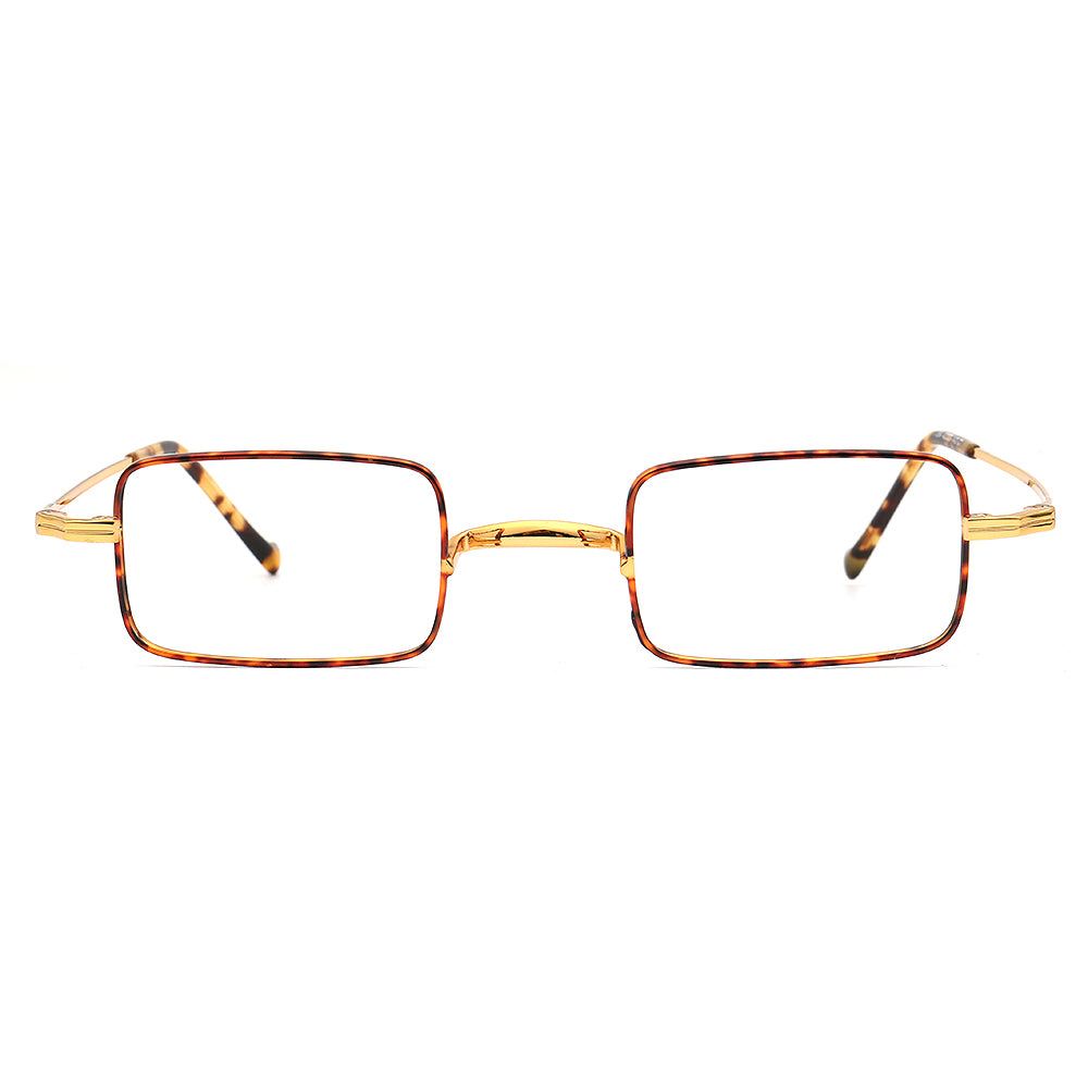retro gold tortoise rectangle titanium glasses frames