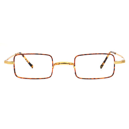 retro gold tortoise rectangle titanium glasses frames