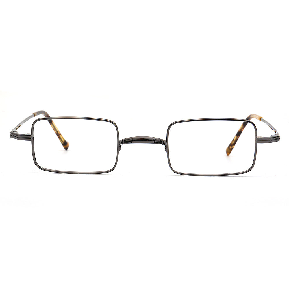 rectangle gunmetal titanium spectacles retro 