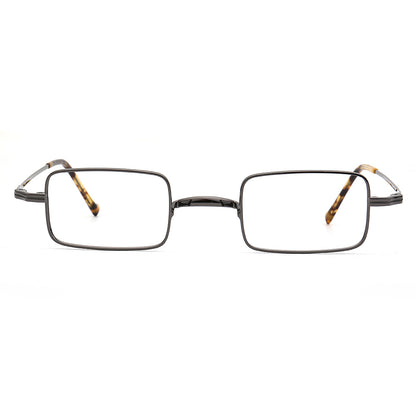 rectangle gunmetal titanium spectacles retro 