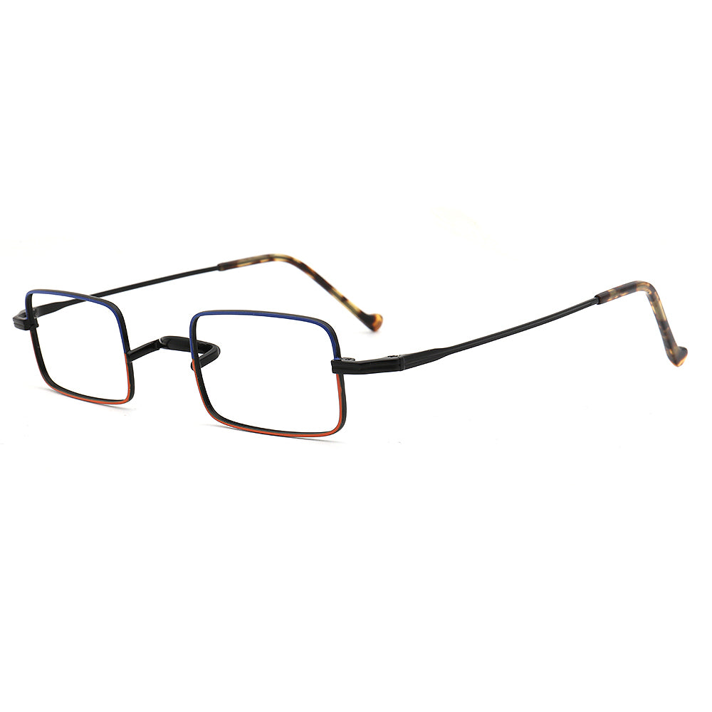 red black titanium eyewear frames rectangle 