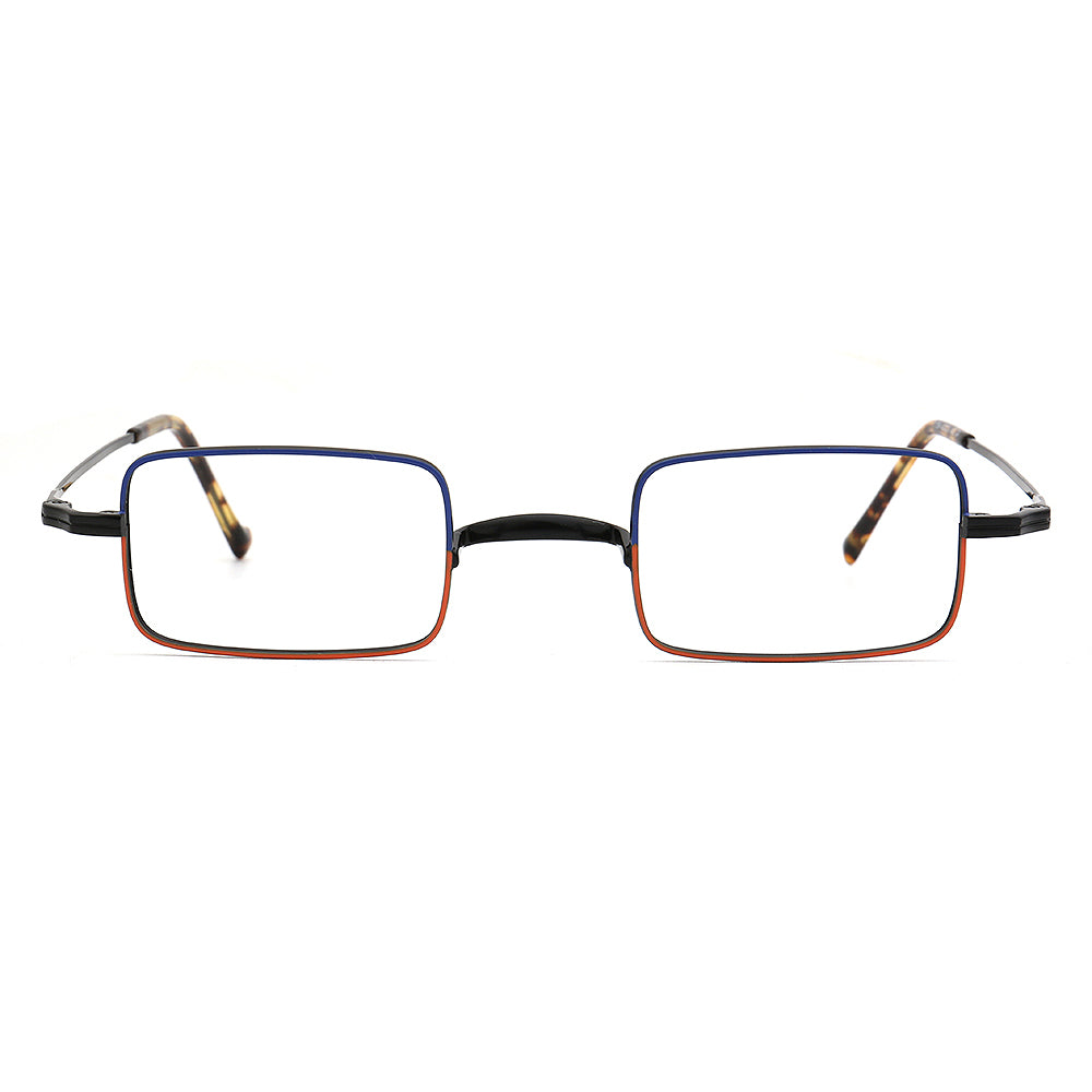 black red rectangle titanium glasses frames